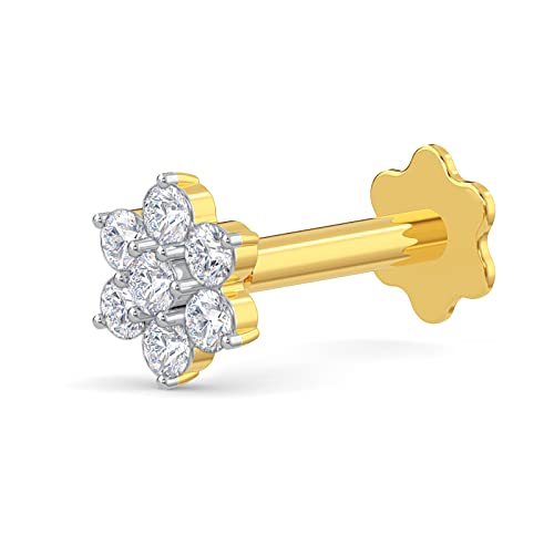 EternalDIa Mothers Day Gift for Mom |2.33mm–4.25mm 14K Gold Real Diamond Nose Ring Stud for Women| G-H Color, I1-I2 Clarity | 18G 19G Nose Piercing Jewelry (4.25mm Diamond 18g Yellow Gold) - Image 1