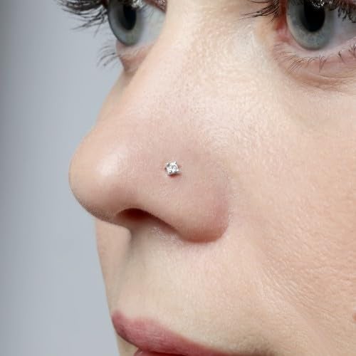 EternalDIa Mothers Day Gift for Mom |2.33mm–4.25mm 14K Gold Real Diamond Nose Ring Stud for Women| G-H Color, I1-I2 Clarity | 18G 19G Nose Piercing Jewelry (4.25mm Diamond 18g Yellow Gold) - Image 5