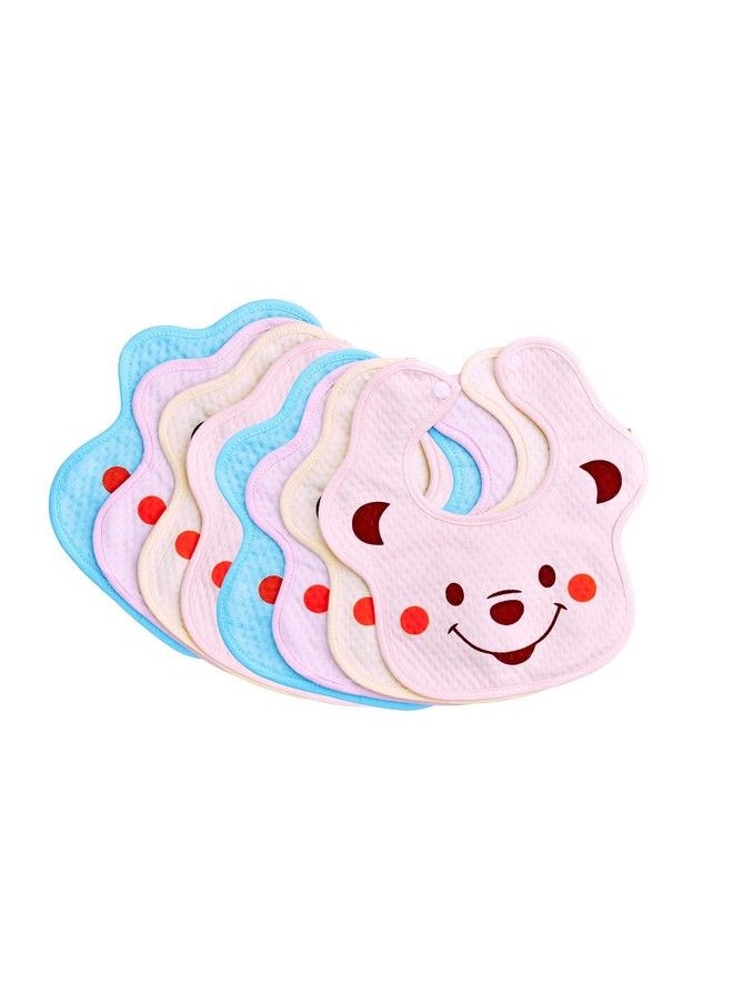 The Little Lookers - Baby Bibs With Snap Button Closure;Apron; Cute Animal Soft Cotton Fabric With Pvc On Back For Quick Absorption & Fast Drying For Newborns;Babies (0 3 Years) (Pack Of 8) - Image 1