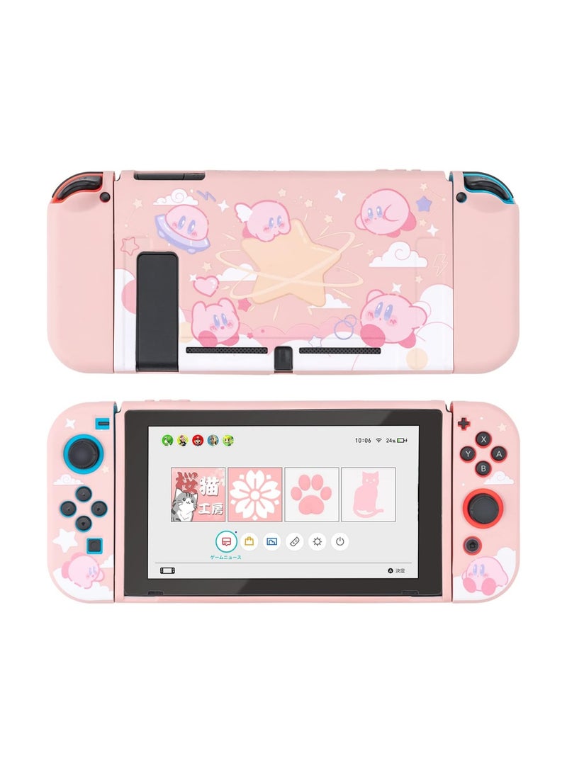 Cute Kirby Switch Case | Dockable Case, Switch Compatible, Scratch Resistant and Shock Absorbing Design, Soft TPU Cover - Image 1