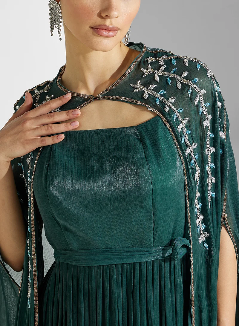 hayas closet Cape Sleeve Belted  Moroccan Dress