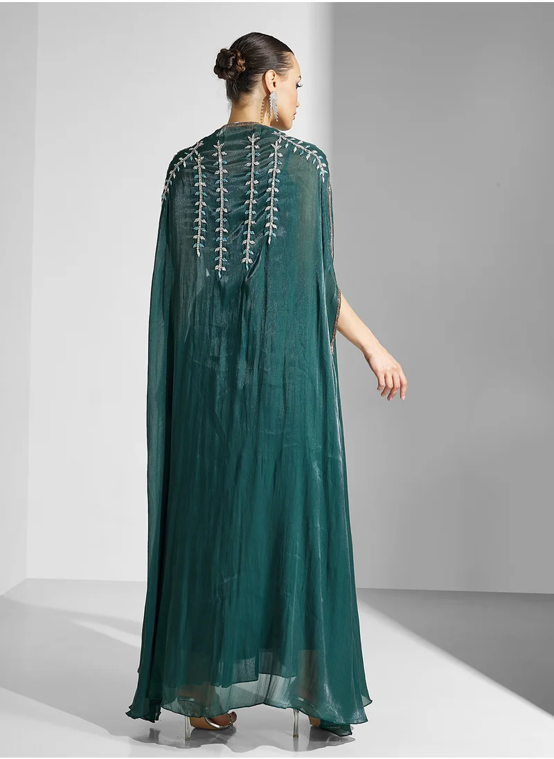 هيا كلوزيت Cape Sleeve Belted  Moroccan Dress