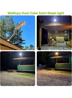 Generic Malitupy Solar Street Lights Outdoor, Cool White/Warm White Solar Street Light Dusk to Dawn/Motion Sensor, 1300LM IP65 Waterproof, Dimmable Remote Control Solar Street Light for Yard Path Driveway  - Image 2