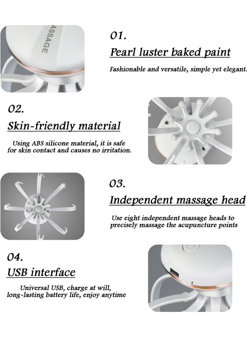 Arabest Octopus Head Scalp Massager Electric, 8-Finger Flexible Nodes with 3 Vibration Speeds - Deep Tissue Massage Tool for Stress Relief, Headache Relaxation & Hair Growth - Image 5