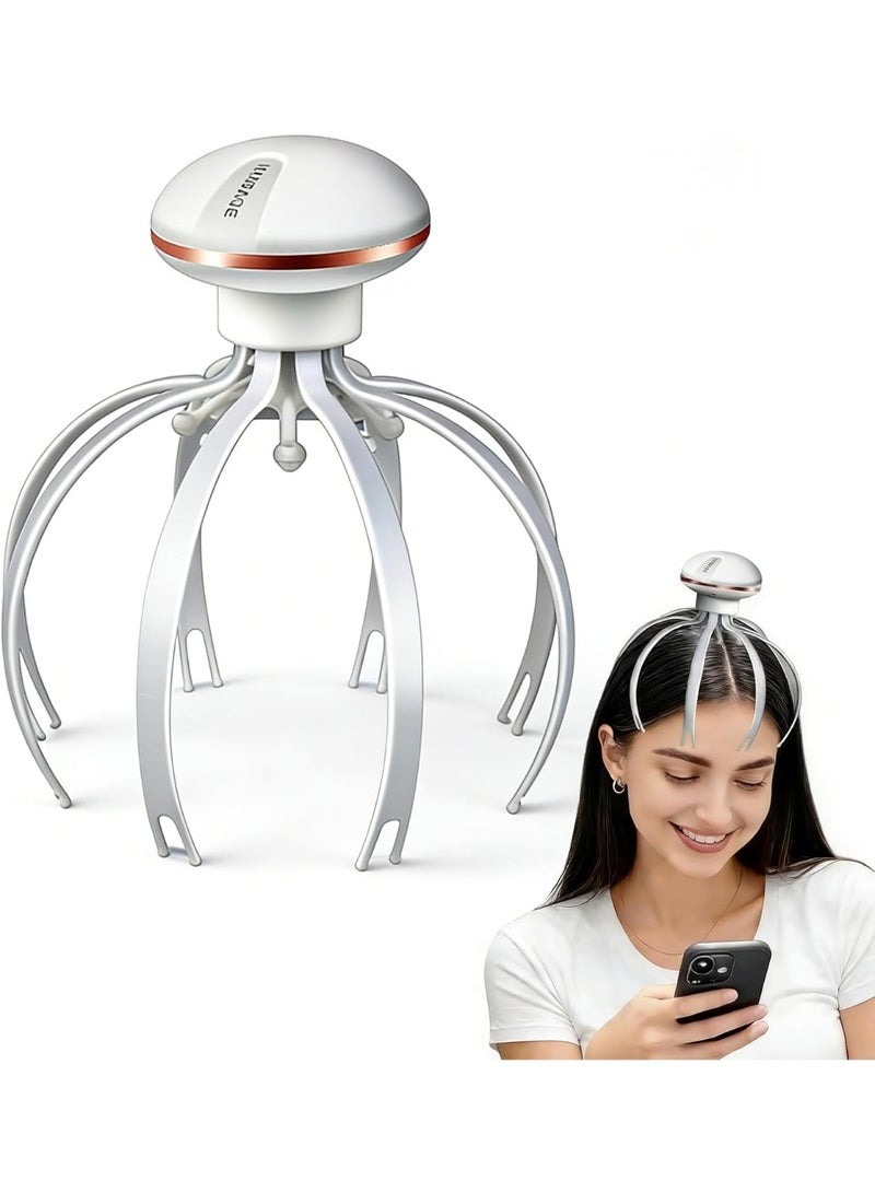 Arabest Octopus Head Scalp Massager Electric, 8-Finger Flexible Nodes with 3 Vibration Speeds - Deep Tissue Massage Tool for Stress Relief, Headache Relaxation & Hair Growth - Image 1