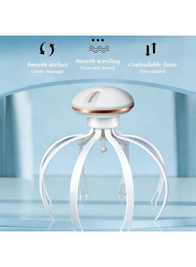 Arabest Octopus Head Scalp Massager Electric, 8-Finger Flexible Nodes with 3 Vibration Speeds - Deep Tissue Massage Tool for Stress Relief, Headache Relaxation & Hair Growth - Image 3