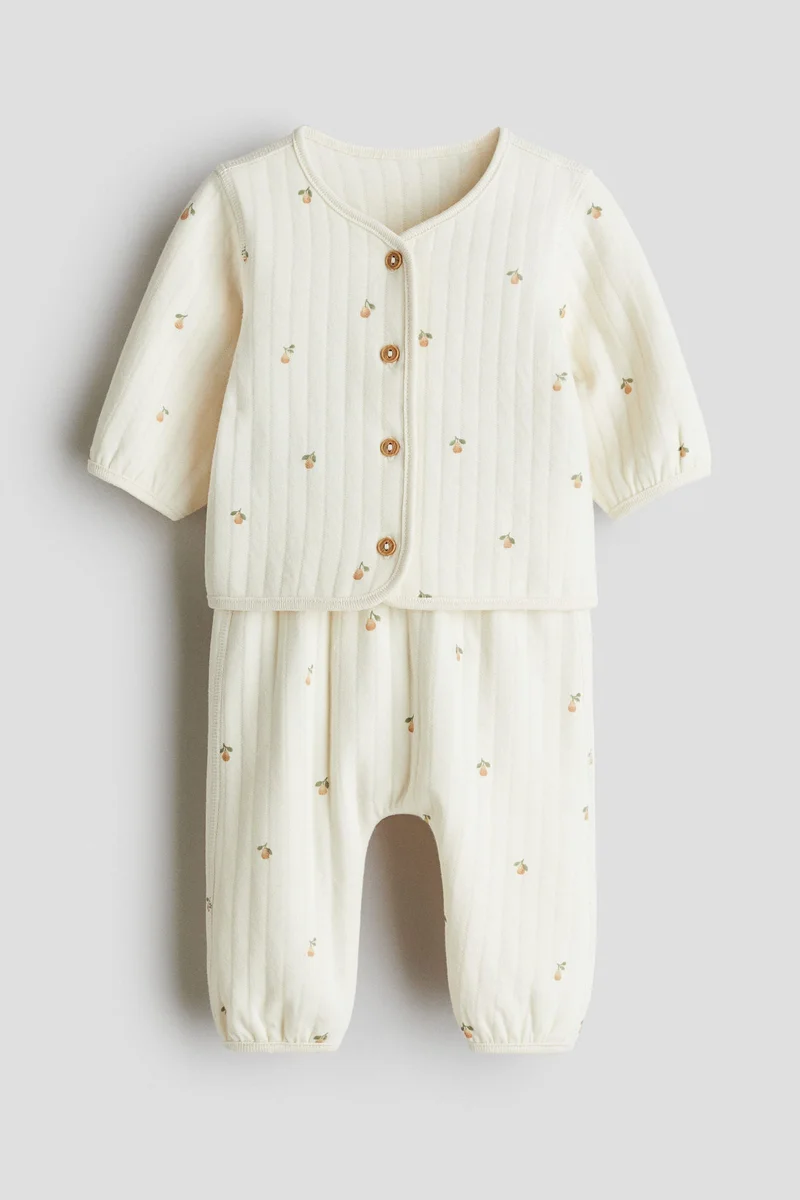 اتش اند ام طقم من قطعتين من قماش الجيرسيه المبطن