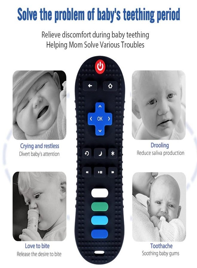 ZoZoBaa TV Remote Soft Silicone Teether for Baby Gums, Teething Toy for Babies, BPA Free, Pain-Relief, Non-Toxic, 100% Food Grade, Soothing & Smooth Edges Easy to Grasp Chewable -Black (Pack of 1) - Image 3