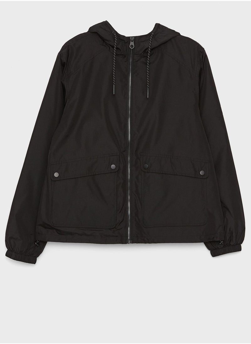 LC WAIKIKI - Pocket Drawstring Detail Hooded Raincoat - Image 1