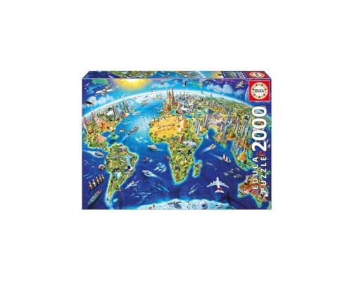 Educa 2000 World Landmarks Globe Puzzle - Image 1