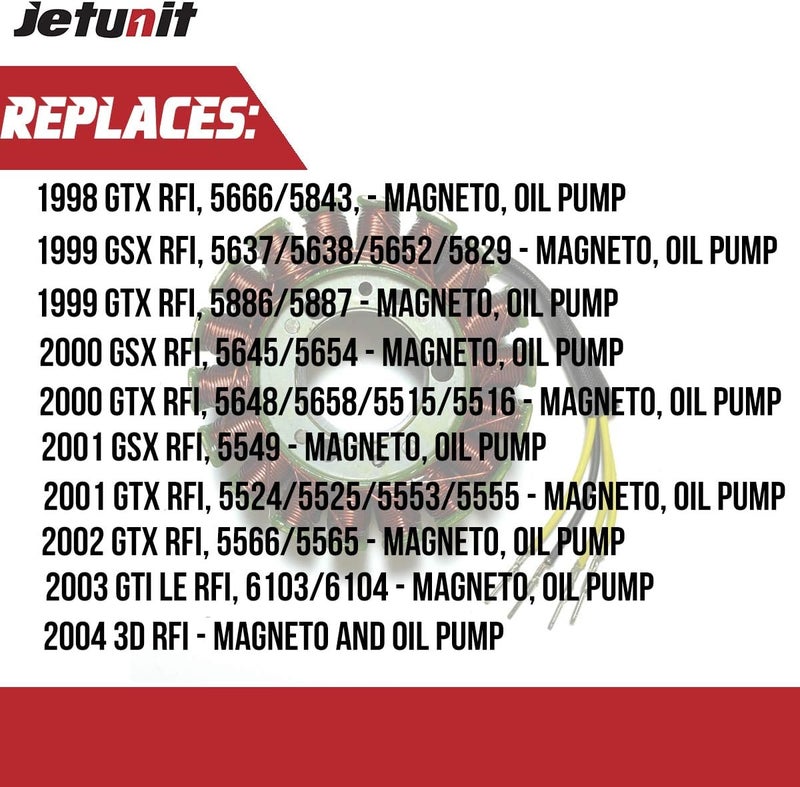 jetunit Store Stator for Seadoo Jet-ski 420887951 290887950 GTI RFI/GTI LE RFI/GTX RFI/GSX RFI/GTX DI/RX DI /3D RFI 1998 1999 2000 2001 2002 2003 2004 2005 - Image 4