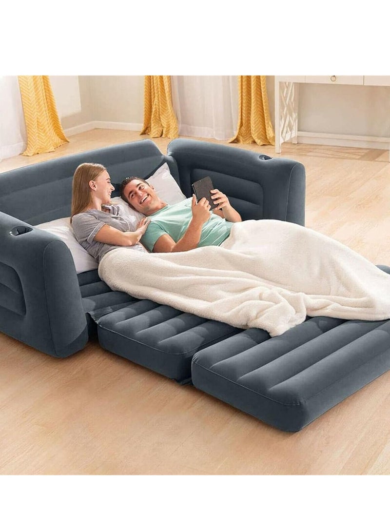 Inflatable sofa  inflatable sofa  double air sofa  suitable for living room   outdoor camping sofa bed  leisure room, bedroom  balcony free electric air pump (203x224x66cm) - Image 2