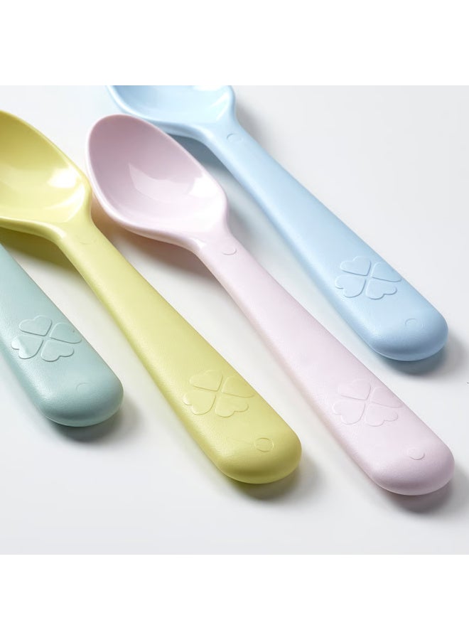 Kids Spoon Set of 4, Mixed Colour Plastic Feeding Spoons, Toddler Utensils with Durable Grip-Friendly Design, Dishwasher-Safe - Image 5