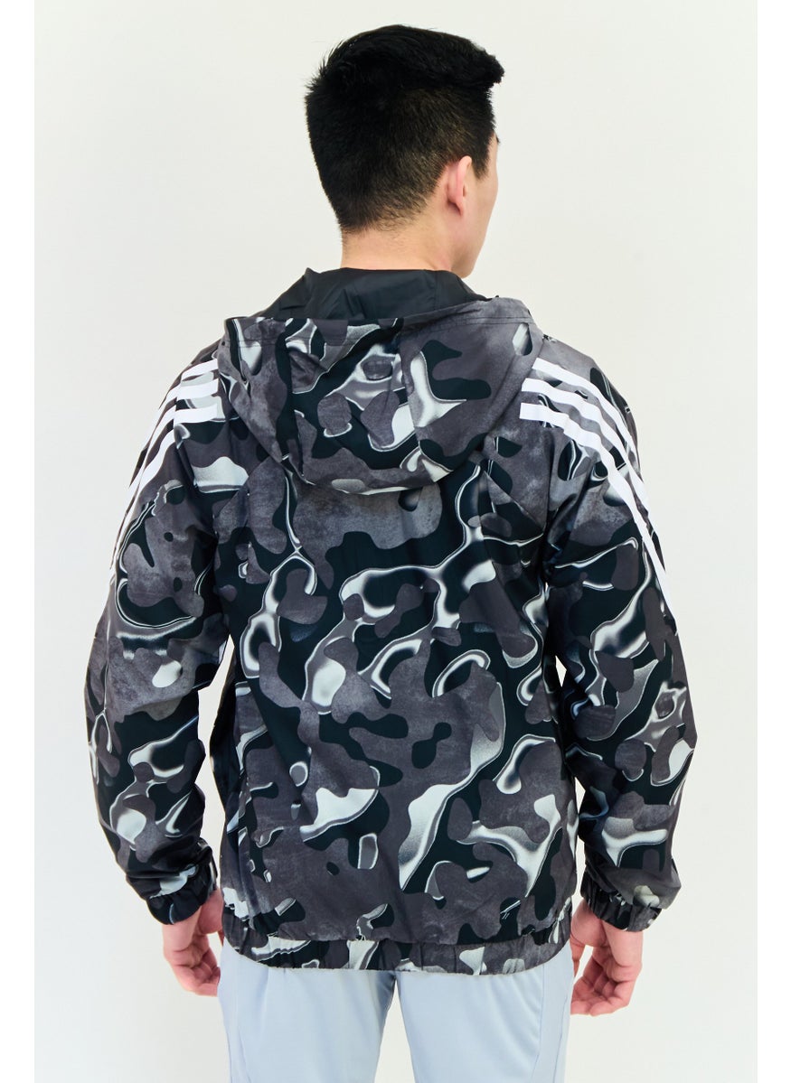 Adidas Men Sportswear Fit Long Sleeve Camouflage Outdoor Jacket, Multicolor  - Image 3