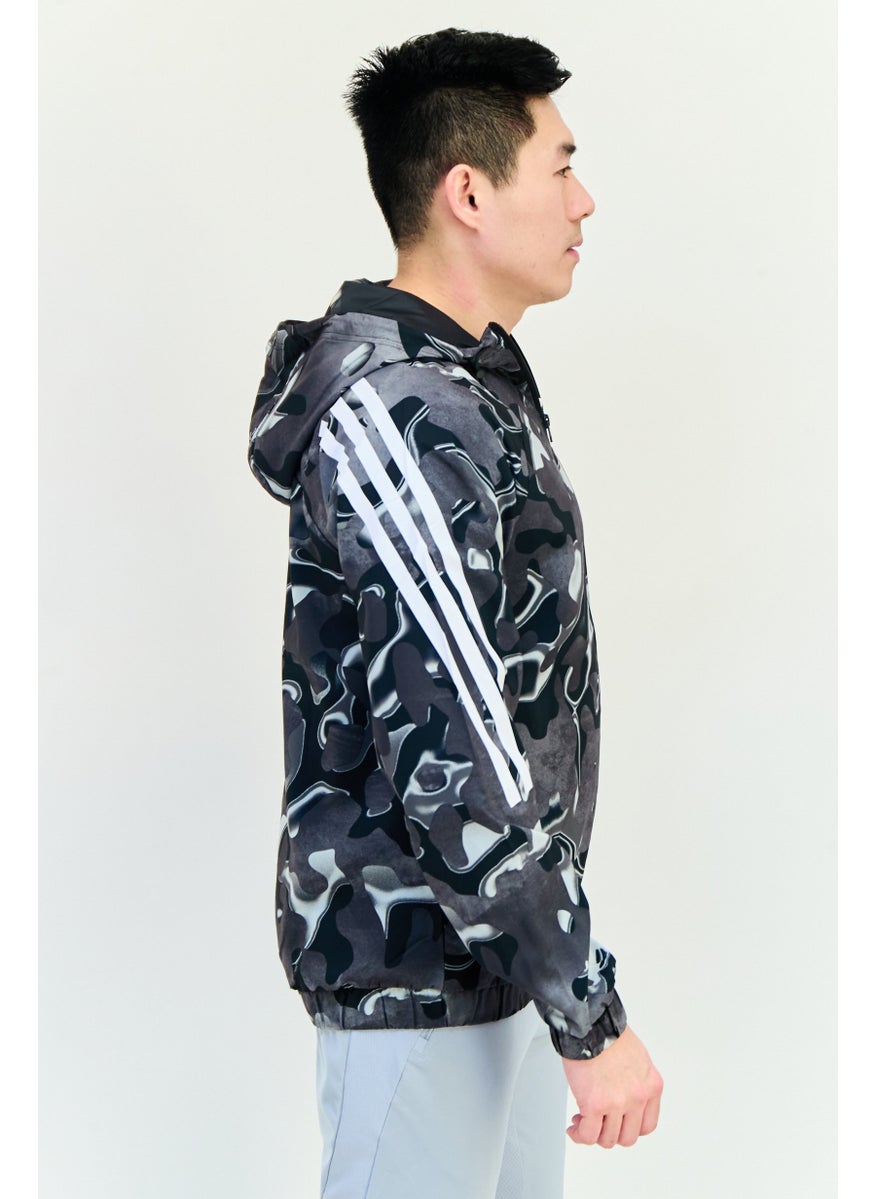 Adidas Men Sportswear Fit Long Sleeve Camouflage Outdoor Jacket, Multicolor  - Image 4