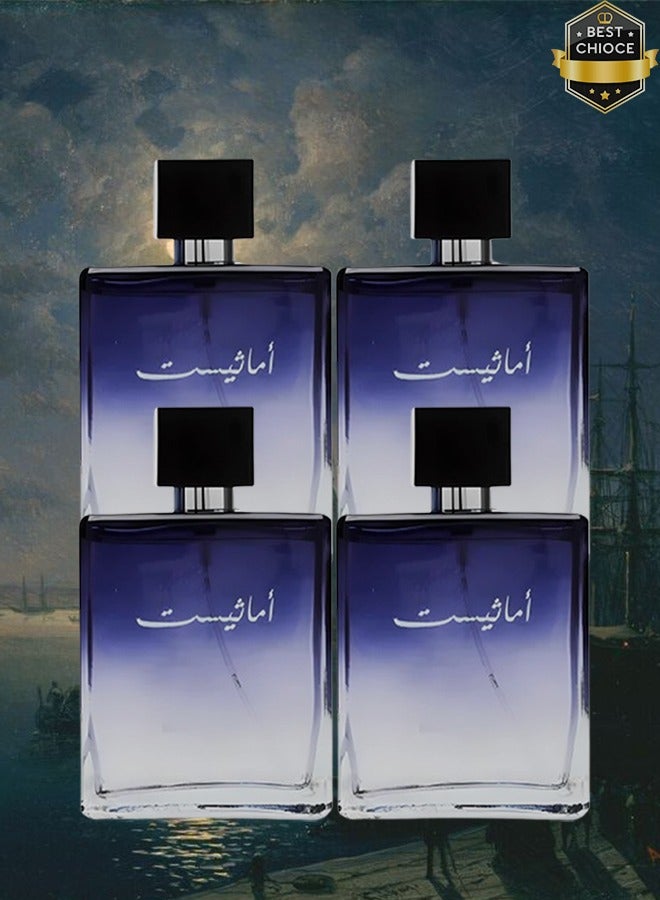 Amethyst 4 Pieces Amethyst Perfume For Unisex 100ml EDT - Image 1