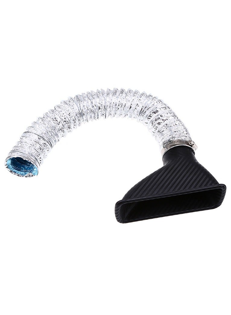 general Car universal air intake horn front bumper carbon fiber texture air intake guide vent modification for naturally aspirated or turbo large air vent - Image 5