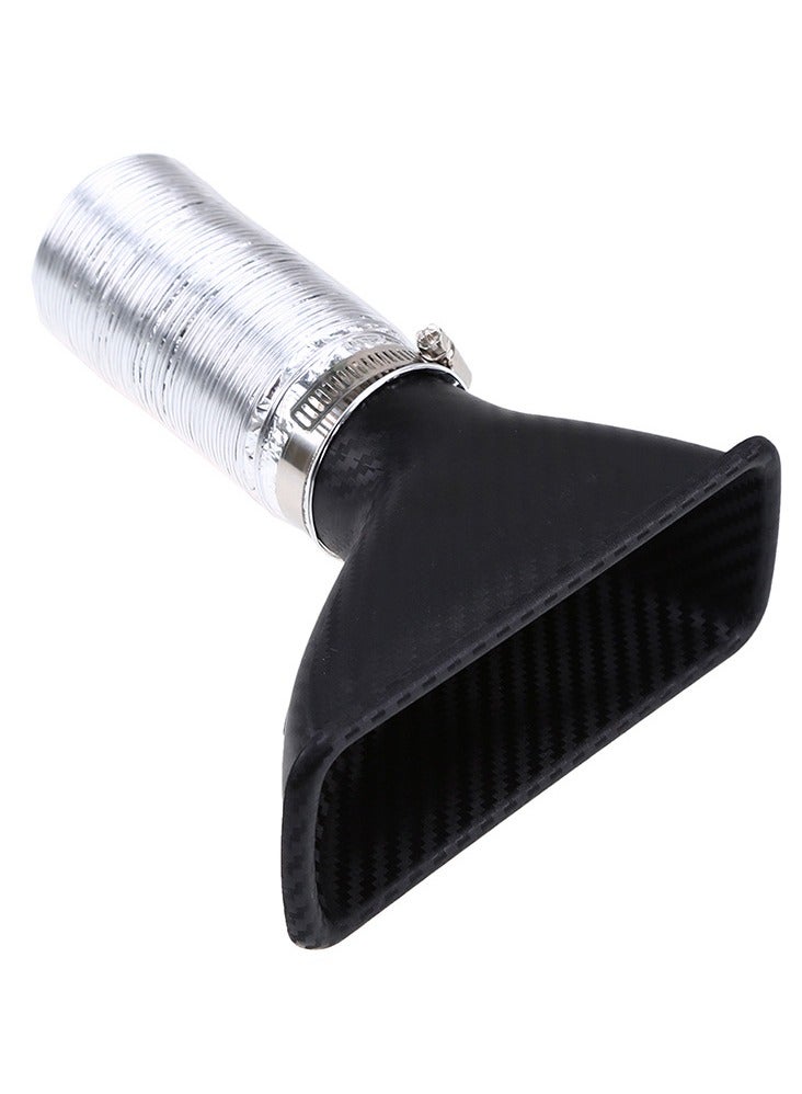 general Car universal air intake horn front bumper carbon fiber texture air intake guide vent modification for naturally aspirated or turbo large air vent - Image 4