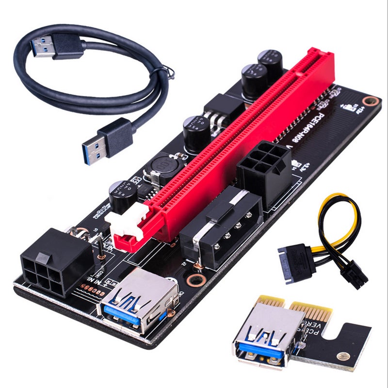 لوحة رفع PCI-E VER009 1X إلى 16X محول GPU بطاقة فيديو موسع USB 3.0 - Image 1