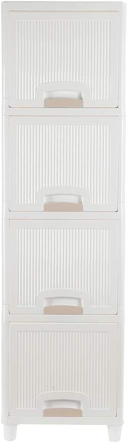 Lamok Multipurpose Stackable Cupboard Drawer for Clothes Kitchen Item Storage Wardrobe Cabinet Organizer for Home Office White 3 Tier - Image 3