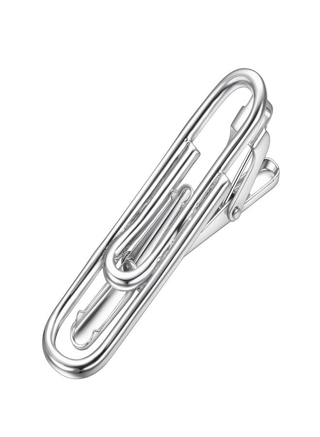 Yoursfs Silver Paperclip Tie Clips For Men Novelty Skinny Paper Clip Tie Pin for Holiday Wedding Party Men Personalized Jewelry - Image 1