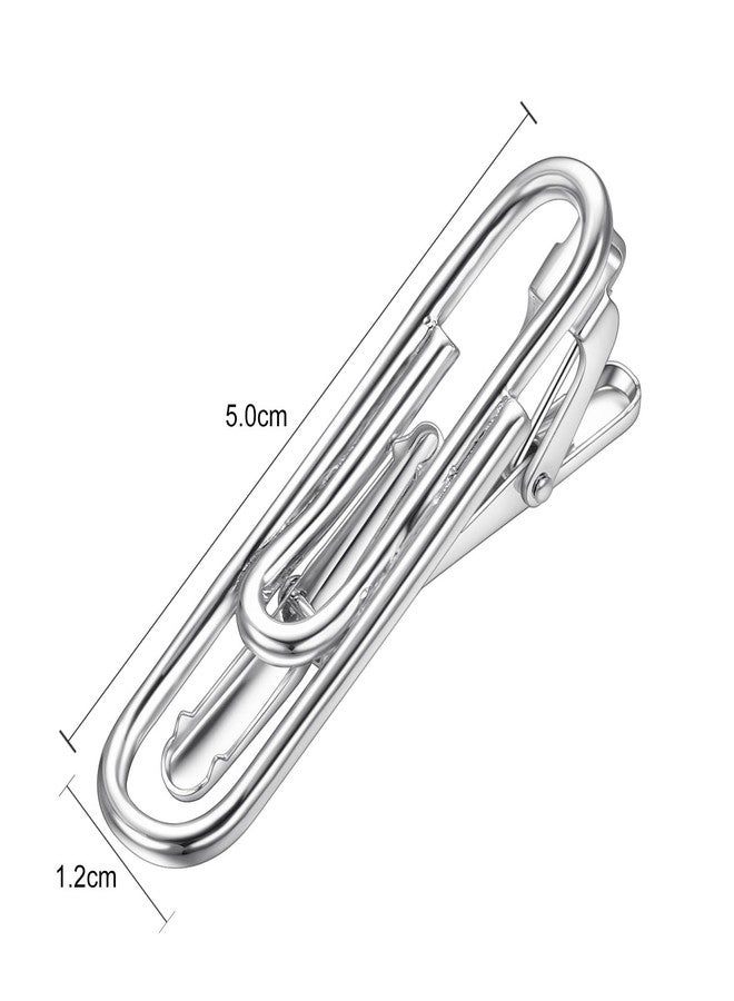 Yoursfs Silver Paperclip Tie Clips For Men Novelty Skinny Paper Clip Tie Pin for Holiday Wedding Party Men Personalized Jewelry - Image 2