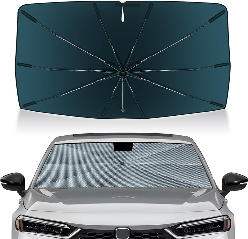 Autorder Windshield Sun Shade Umbrella for 2022-2025 Honda Civic Accessories,Upgraded Ice Crystal Material,Easy Setup Umbrella Sunshade for Car Windshield,100% Sun Blocking - Image 1