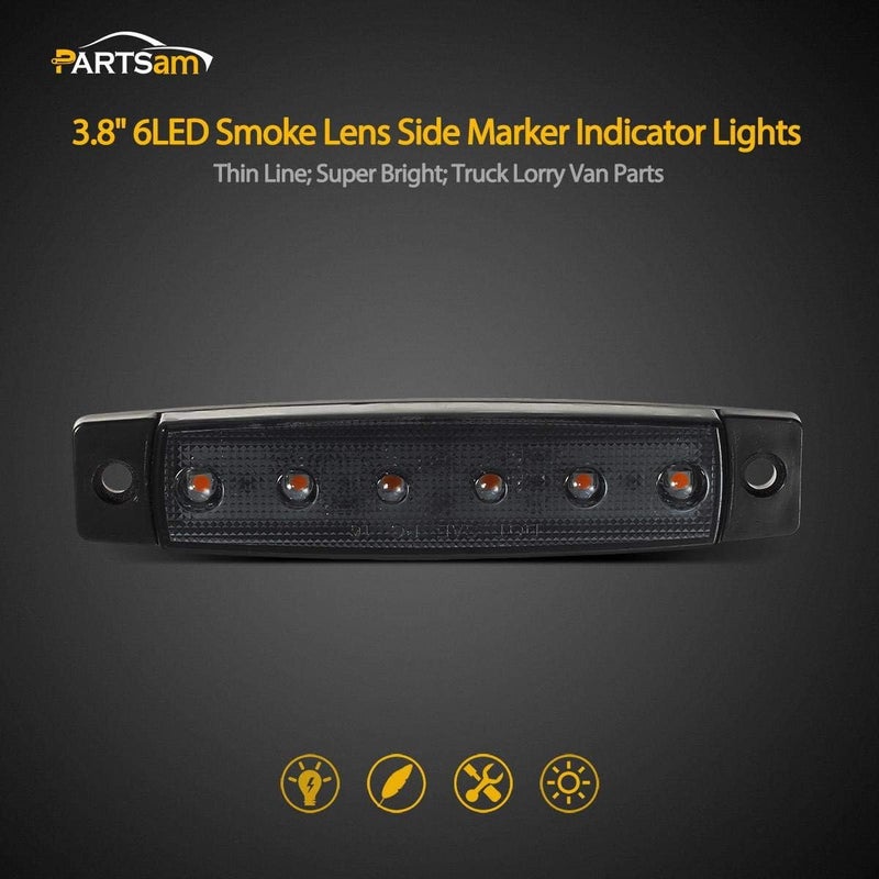 Partsam 10Pcs 3.8" Amber LED Side Marker Lights - Image 2