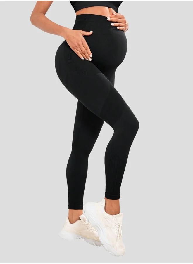 ستايلي Styli Seamless Tonal Jacquard Maternity Leggings