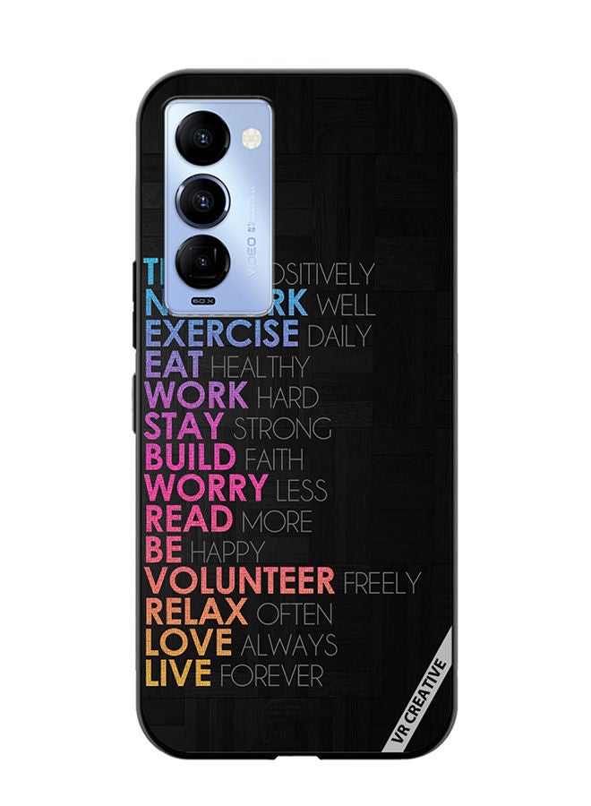 VR CREATIVE Protective Case Cover For Tecno Camon 18/18 P Think Positively Network Well Design Multicolour - Image 1