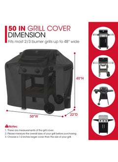 Unicook 50 Inch Outdoor BBQ Grill Cover with Air Vents/Handles/Straps, Heavy Duty Waterproof, Fade Resistant, Fits for Weber Char-Broil Nexgrill 2-3 Burner Gas Grills etc - pzsku/Z6BD08B4ECA310E6BDC1EZ/45/_/1736571121/cc6c44ab-a605-400d-b3ab-946f38021fb2