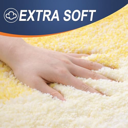 OLANLY Bathroom Runner Rugs 70x24, Extra Soft Absorbent Microfiber Bath Rugs, Rubber Backing, Quick Dry, Machine Washable Bath Mats for Bathroom Floor, Tub and Shower, Home Decor Accessories, Yellow - Image 3