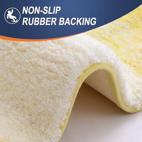 OLANLY Bathroom Runner Rugs 70x24, Extra Soft Absorbent Microfiber Bath Rugs, Rubber Backing, Quick Dry, Machine Washable Bath Mats for Bathroom Floor, Tub and Shower, Home Decor Accessories, Yellow - Image 5