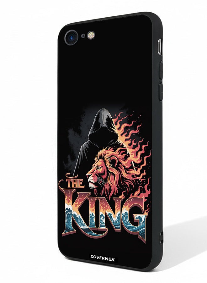 Covernex Apple iPhone SE 2020/2022 Protective Case Cover Printed Featuring The King Lion and Hooded Figure - Image 1