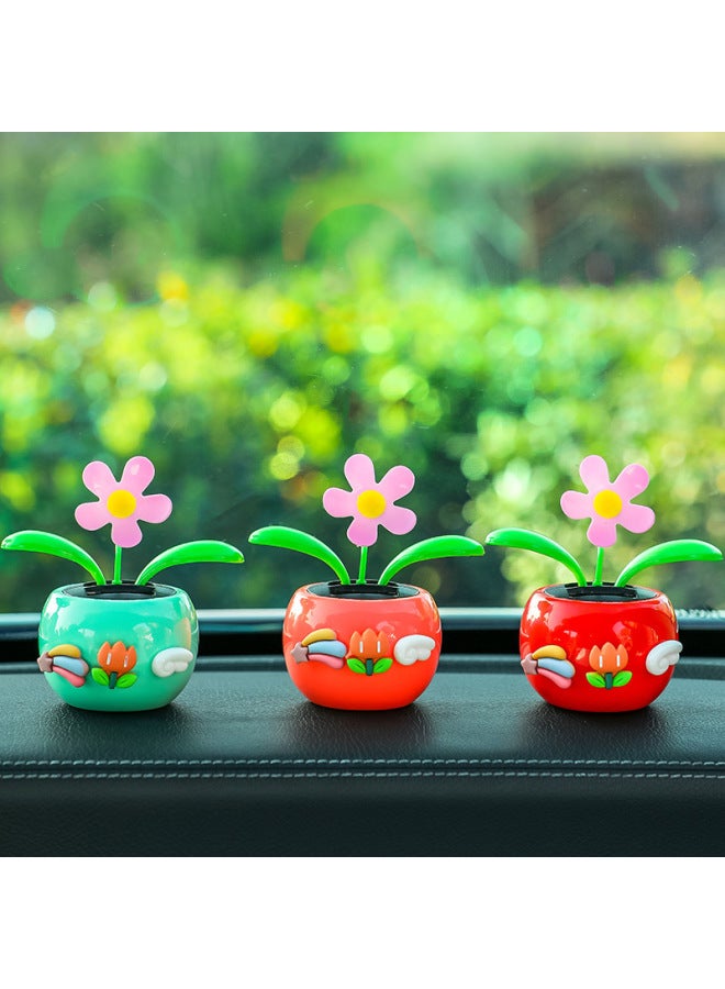 Summer New Car Decoration Plastic High Temperature Resistant Sunflower Car Accessories Internet Celebrant Swing Apple Flower Decoration