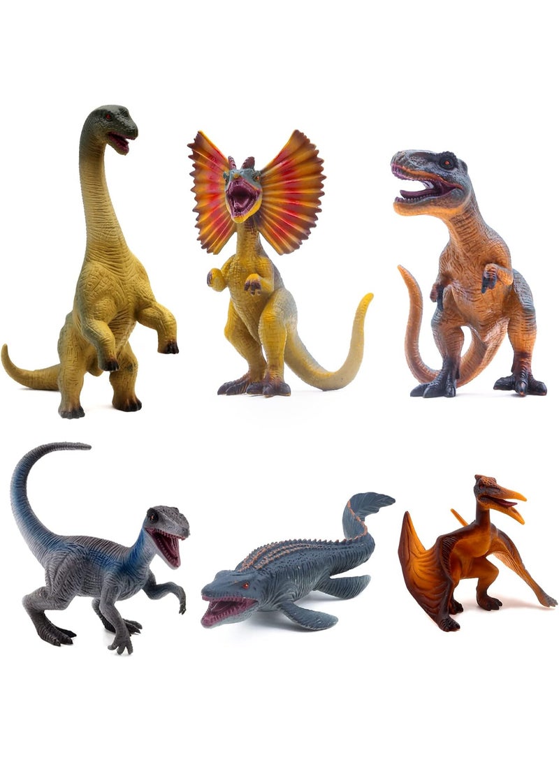 هالامودو مجموعة الألعاب للديناصورات 8 قطع (بما في ذلك ديلوفوسورس، سبينوصور، فيلوسيرابتور، موساصور، تيرانوصور ركس، بتيروصور، سوكوميموس، وبراكيوصور)، مواد بلاستيكية صلبة واقعية، مناسبة لموضوع الجوراسي لألعاب الأطفال المعرفية، حمام وألعاب تجميع، هدايا عيد الميلاد، ديكور الحيوانات البرية، وتشكيلة ألعاب للفتيان والفتيات، 6*5.5*10 سم - Image 3