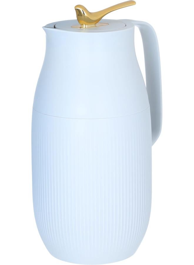 رويال 6 ترمس زجاجي سعة 1.6 لتر، هيكل بلاستيكي، رمادي فاتح - Image 2