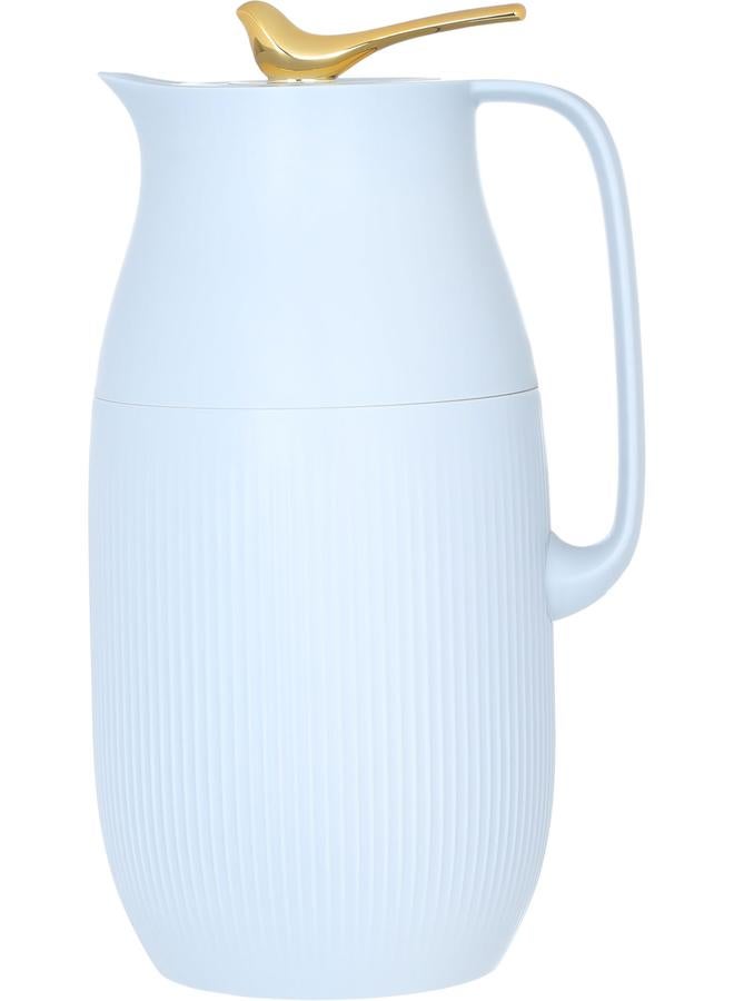 رويال 6 ترمس زجاجي سعة 1.6 لتر، هيكل بلاستيكي، رمادي فاتح - Image 1