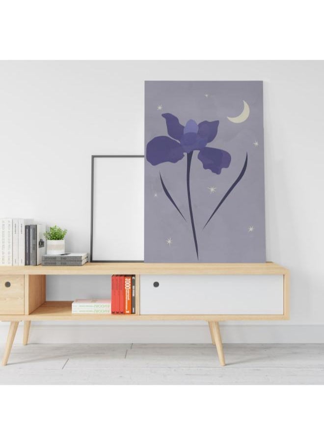 Home Gallery Boho poster with flowera simple minimalist iris print flowers moon and stars art on canvas  - Image 2