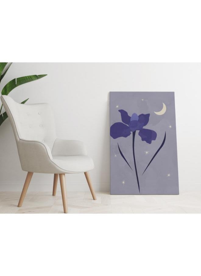 Home Gallery Boho poster with flowera simple minimalist iris print flowers moon and stars art on canvas  - Image 3