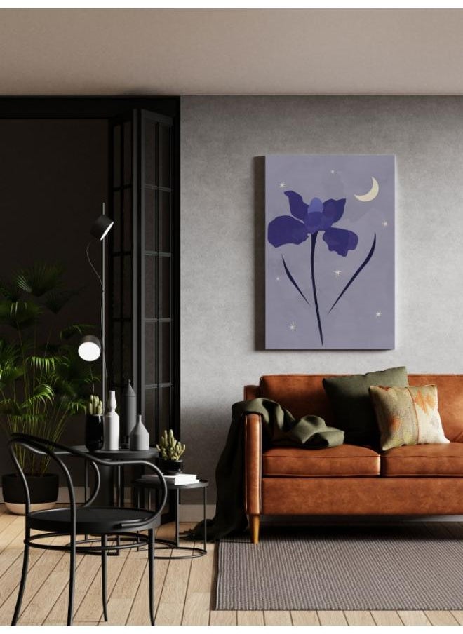 Home Gallery Boho poster with flowera simple minimalist iris print flowers moon and stars art on canvas  - Image 4