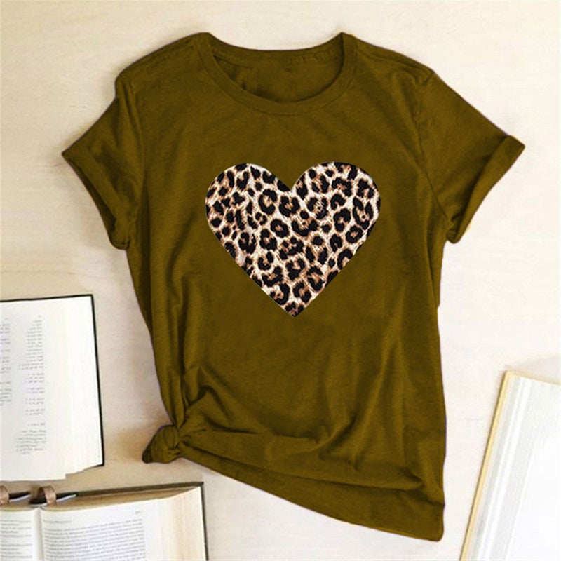 Wish Independent Station Leopard Love Print Short Sleeve T-Shirt - Image 3