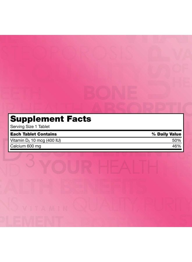 Kirkland Signature , Calcium 600 mg + D3 500 Count pSRpv (Pack of 2)  - Image 2
