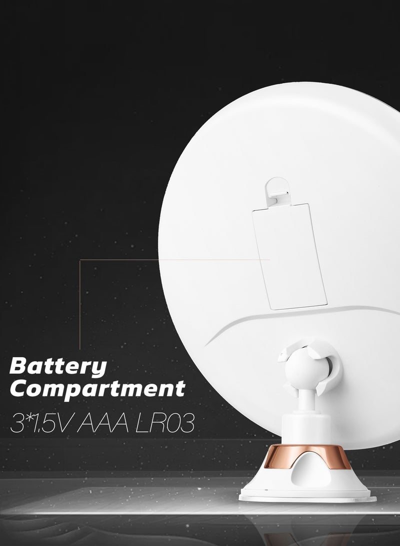 سنوفلاكس سنوفلاكس مرآة مكبرة ٨ بوصات مزودة بإضاءة - مرآة مكياج مكبرة ١٠ مرات مزودة بأكواب شفط - مفصل دوار ٣٦٠ درجة (ذهبي) - Image 4