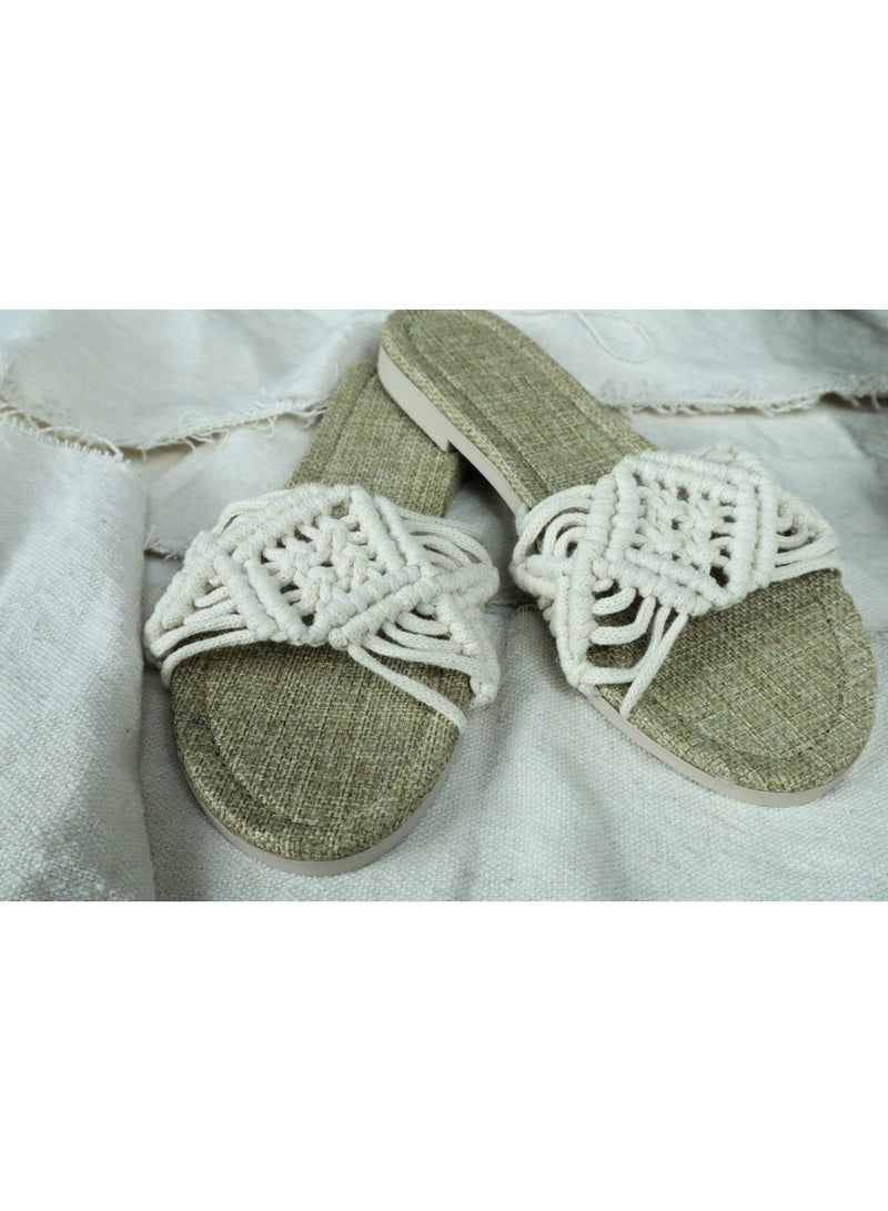 انتيكيانو سليبر مكرمي – تصميم بوهيمي يدوي من القطن – المقاسات 40 - Image 3