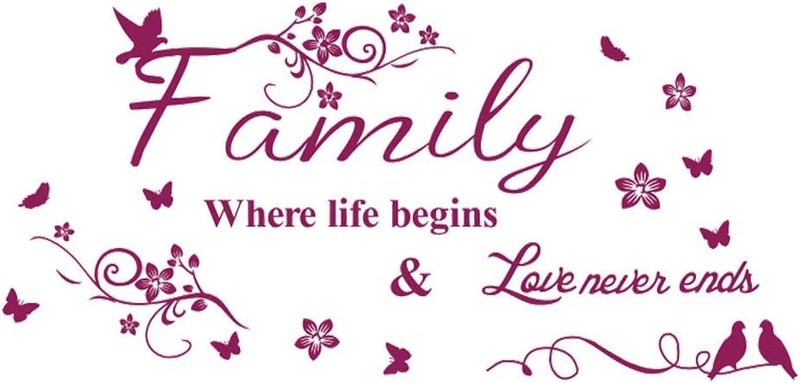 BPA Fuchsia Family Quote Wall Sticker - Image 1