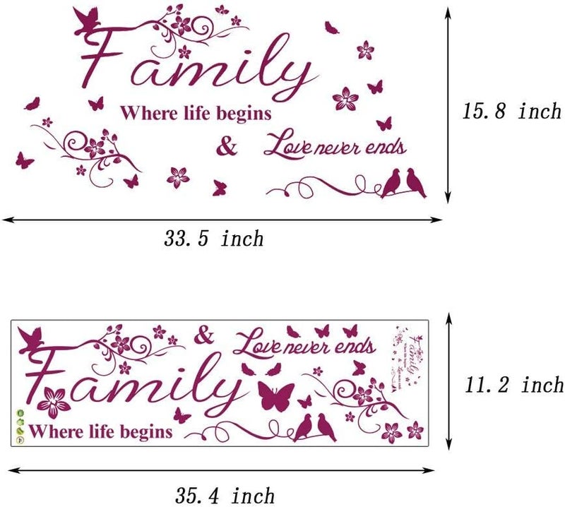 BPA Fuchsia Family Quote Wall Sticker - Image 2
