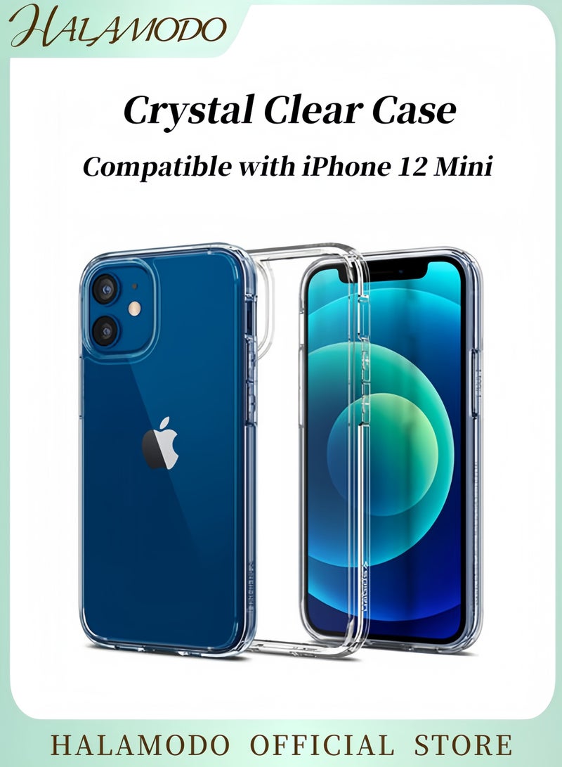 Halamodo جراب شفاف للغاية متوافق مع iPhone 12 Mini مقاوم للاصفرار المتقدم شفاف للغاية جراب هاتف شفاف مقاوم للصدمات غطاء سيليكون ناعم رفيع - Image 1