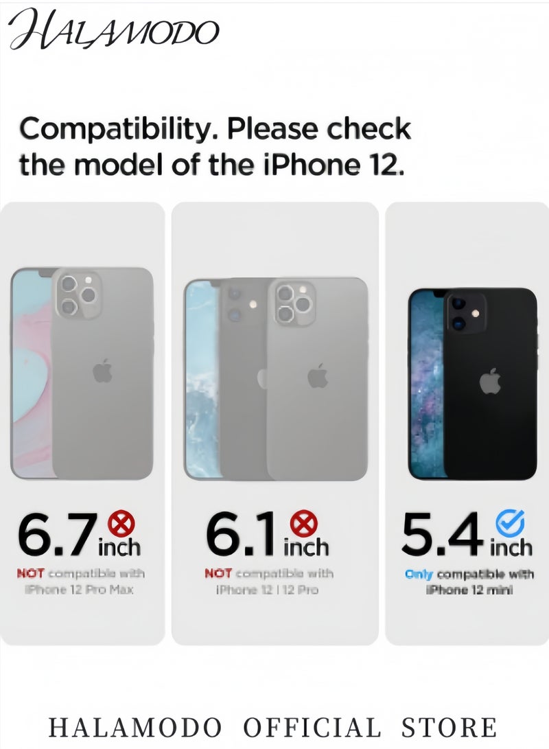 Halamodo جراب شفاف للغاية متوافق مع iPhone 12 Mini مقاوم للاصفرار المتقدم شفاف للغاية جراب هاتف شفاف مقاوم للصدمات غطاء سيليكون ناعم رفيع - Image 3