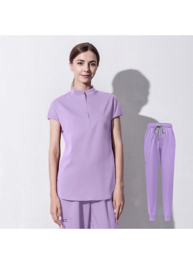 NIBEMINENT Fashion Women Workwear Scrub Tops+pant Medical Uniform Surgery Scrubs Shirt Short Sleeve Pet Shop Doctor Nurse Nursing Uniform - Image 1